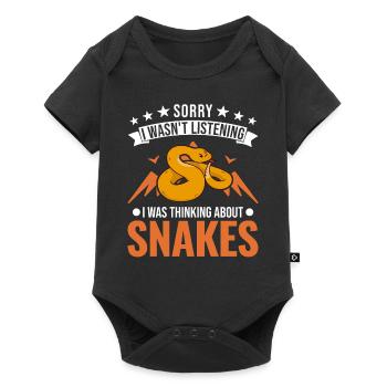 Schlangen Besitzer Kornnatter Natter - Baby Premium Kurzarmbody - Schwarz - Vorne