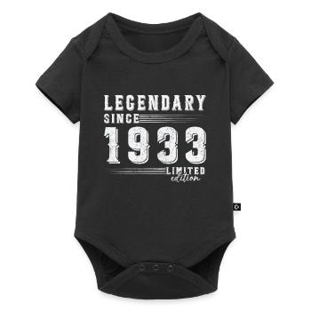Legendär seit 1933 Vintage Jubiläumsgeschenk - Baby Premium Kurzarmbody - Schwarz - Vorne