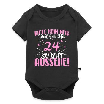 Bitte kein Neid weil ich mit 24 so gut aussehe! - Baby Premium Kurzarmbody - Schwarz - Vorne
