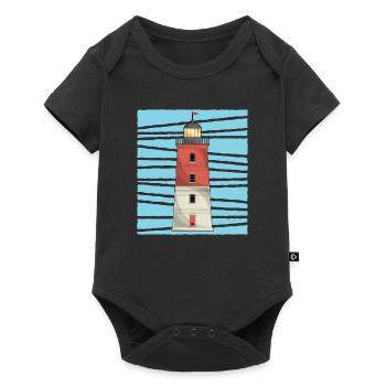 Phare de mer amant cadeau phare - Body à manches courtes Premium Bébé - noir - Devant