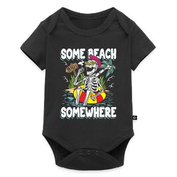 Un peu de plage quelque part | Crâne de soleil et de froid - Body à manches courtes Premium Bébé - noir - Devant