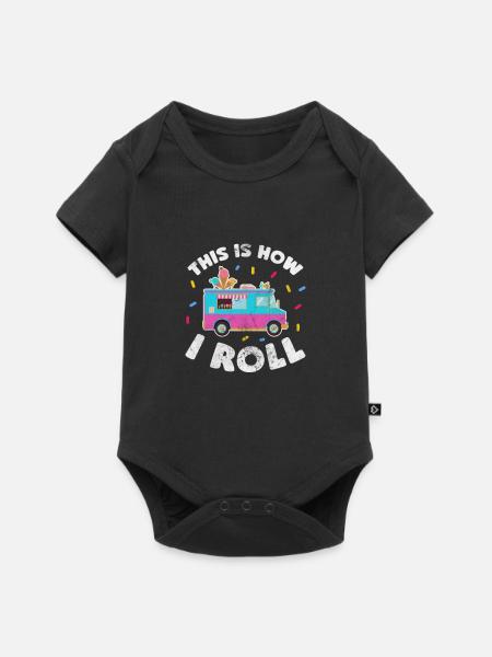 Eiscreme - Baby Premium Kurzarmbody - Schwarz
