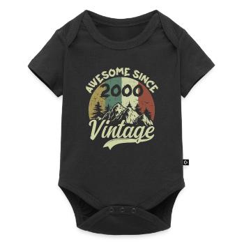 Vintage 2000 Birthday Gift 2000 - Baby Premium short-sleeve bodysuit - black - Front