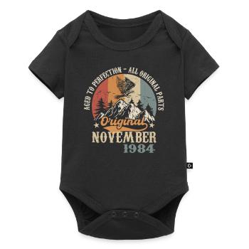Date de naissance en Novembre 1984 - Novembre 1984 - Body à manches courtes Premium Bébé - noir - Devant