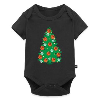 Basketball Christmas Tree Basket Hunter Fest - Baby Premium short-sleeve bodysuit - black - Front