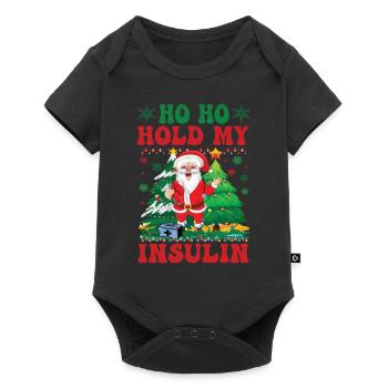 Ho ho hold my Insulin - Weihnachten Diabetes - Baby Premium Kurzarmbody - Schwarz - Vorne