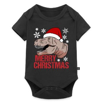 T-Rex Christmas Happiness Primeval Festive Fun - Baby Premium short-sleeve bodysuit - black - Front