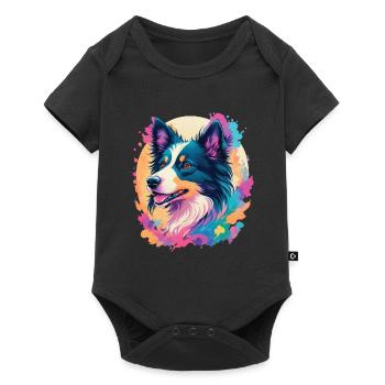 Border Collie Dog Elegance for Dog Fans - Baby Premium short-sleeve bodysuit - black - Front