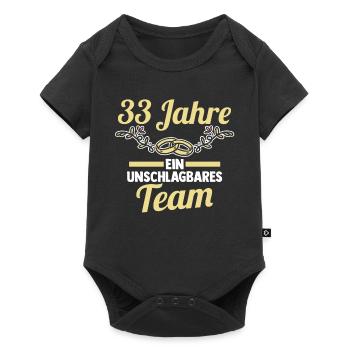 Ehe Zinnhochzeit 33 Jahre Verheiratet Hochzeitstag - Baby Premium Kurzarmbody - Schwarz - Vorne