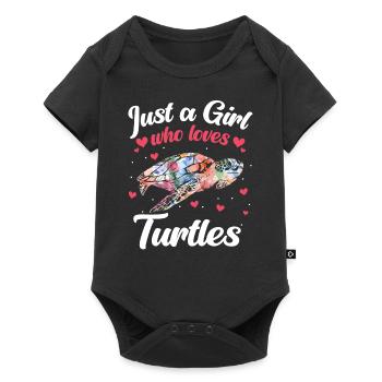 tortue tortue de mer tortue animal - Body à manches courtes Premium Bébé - noir - Devant