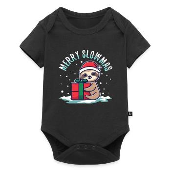 Merry Slowmas - Baby Premium Kurzarmbody - Schwarz - Vorne