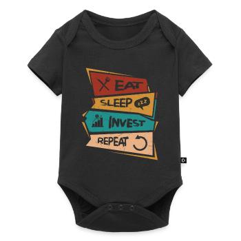 Eat Sleep Invest Repeat Stock Market Trading Trade - Baby Premium short-sleeve bodysuit - black - Front