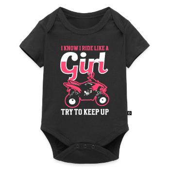 ATV Quad Bike Girl Four-wheel Drive Vehicles - Baby Premium short-sleeve bodysuit - black - Front