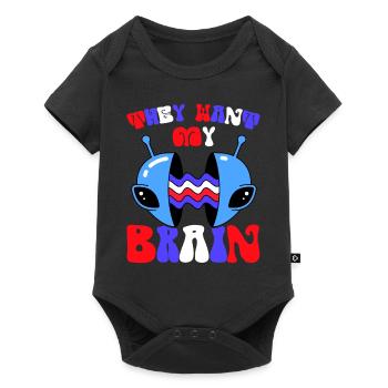 Alien, OVNI, UAP, Espace, Objet volant de l’espace - Body à manches courtes Premium Bébé - noir - Devant