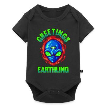 Alien, OVNI, UAP, Espace, Objet volant de l’espace - Body à manches courtes Premium Bébé - noir - Devant