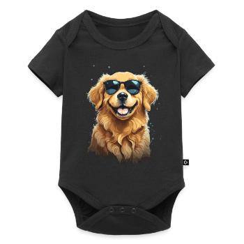Golden Retriever Coolness and Style Sunglasses - Baby Premium short-sleeve bodysuit - black - Front