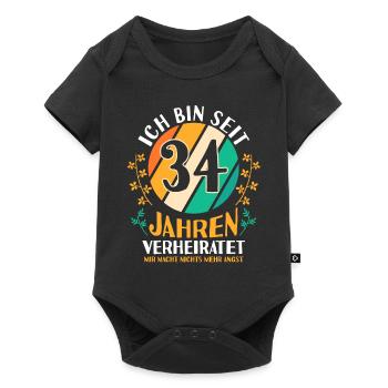 Ehe Amberhochzeit 34 Jahre Verheiratet Hochzeitsta - Baby Premium Kurzarmbody - Schwarz - Vorne