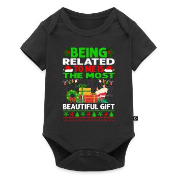 Être lié à moi - Dicton de Noël drôle - Body à manches courtes Premium Bébé - noir - Devant