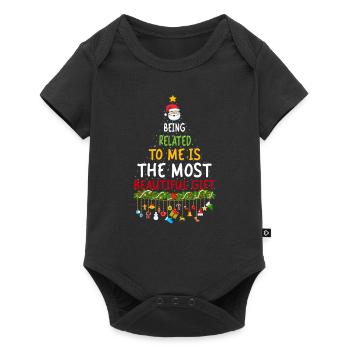 Being Related To Me – Funny Christmas Saying - Baby Premium short-sleeve bodysuit - black - Front