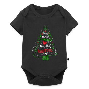 Being Related To Me – Funny Christmas Saying - Baby Premium short-sleeve bodysuit - black - Front