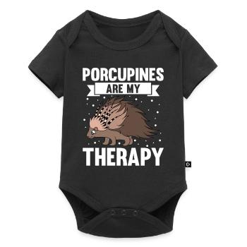 Mignon Porc-épic Drôle - Body à manches courtes Premium Bébé - noir - Devant