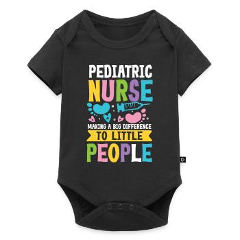 Pediatric Nurse A Big Difference To Little People - Baby Premium Kurzarmbody - Schwarz - Vorne