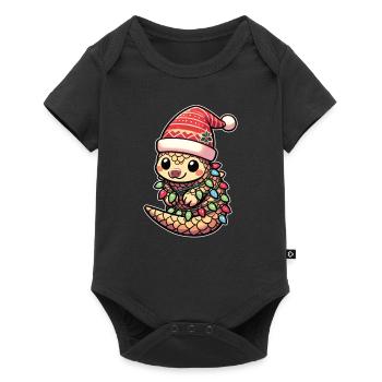 Santa Hat Christmas Fairy Lights Scales - Baby Premium short-sleeve bodysuit - black - Front