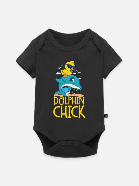 Dolphin Chicken Dolphin Chick - Baby Premium Kurzarmbody - Schwarz