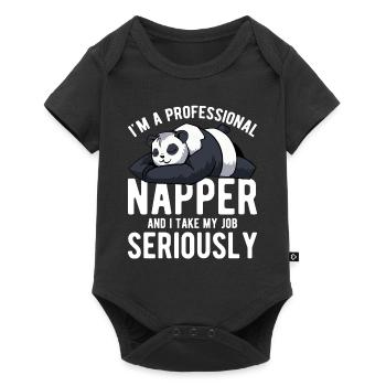 I'm A Professional Napper Funny Sleeping Panda Lov - Baby Premium Kurzarmbody - Schwarz - Vorne