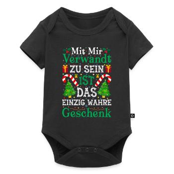 Mit Mir Verwandt Zu Sein Ist das Wahre GEschenk - Baby Premium Kurzarmbody - Schwarz - Vorne