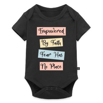 La foi sur la peur citation chrétienne inspirante - Body à manches courtes Premium Bébé - noir - Devant