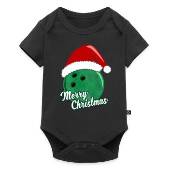 Merry Christmas Bowling Ball Green Gift - Baby Premium short-sleeve bodysuit - black - Front