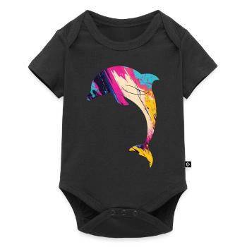 Dolphin - Baby Premium Kurzarmbody - Schwarz - Vorne