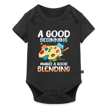 A Good Beginning Makes A Good Blending - Baby Premium Kurzarmbody - Schwarz - Vorne