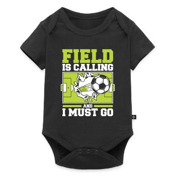 Le terrain m’appelle et je dois devenir joueur de football professionnel - Body à manches courtes Premium Bébé - noir - Devant