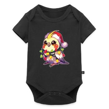 Christmas Fairy Lights Cockatiel - Baby Premium short-sleeve bodysuit - black - Front