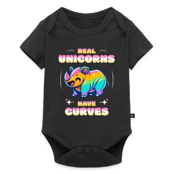 Real Unicorns Have Curves Rhino Unicorn - Baby Premium short-sleeve bodysuit - black - Front