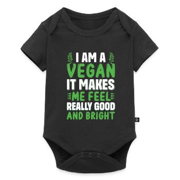 I am a vegan it makes me feel really good... - Baby Premium short-sleeve bodysuit - black - Front