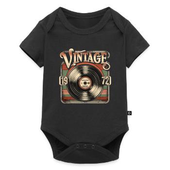 Retro Vinyl Vintage Legend 1972 Birthday - Baby Premium short-sleeve bodysuit - black - Front