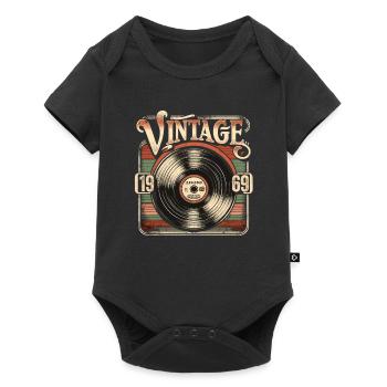 Retro Vinyl Vintage Legend 1969 Birthday - Baby Premium short-sleeve bodysuit - black - Front