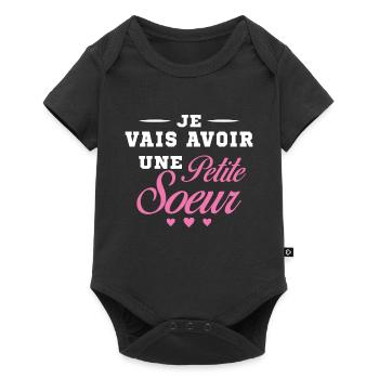 Je Vais Avoir Une Petite Sœur Cadeau Future Soeur - Body à manches courtes Premium Bébé - noir - Devant