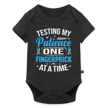 Tester ma patience une piqûre de doigt à la fois - Body à manches courtes Premium Bébé - noir - Devant
