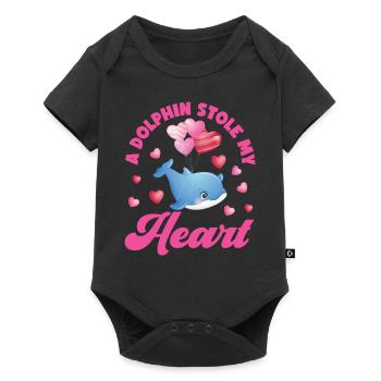 Dolphin Valentines Day A Dolphin - Baby Premium short-sleeve bodysuit - black - Front