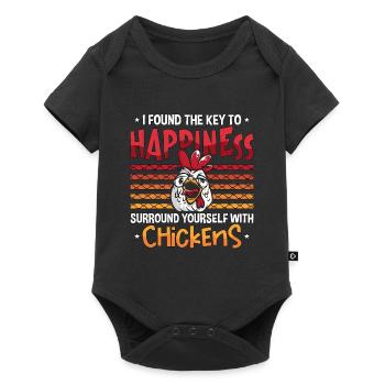 Poultry Farmer I Found The Key To Happiness Farmer - Baby Premium Kurzarmbody - Schwarz - Vorne