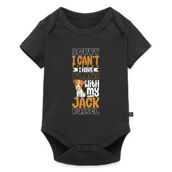 Pläne mit meinem Jack Russel Terrier - Baby Premium Kurzarmbody - Schwarz - Vorne