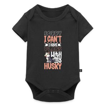 Plans avec mon Husky sibérien - Body à manches courtes Premium Bébé - noir - Devant
