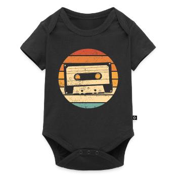 Retro Sunset Cassette Tape Old School - Baby Premium Kurzarmbody - Schwarz - Vorne