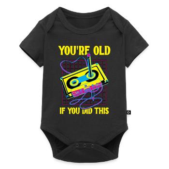 You're Old If You Did This Retro Vintage Cassette - Baby Premium Kurzarmbody - Schwarz - Vorne