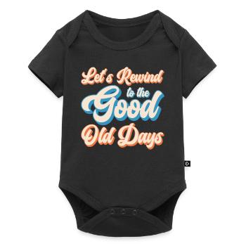 Rewind To The Good Old Days Retro Vintage Hipster - Baby Premium Kurzarmbody - Schwarz - Vorne