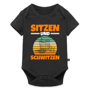 Wellness Saunagänger Saunieren Saunierer Sauna - Baby Premium Kurzarmbody - Schwarz - Vorne